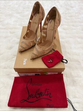 Christian Louboutin So Kate 120 Cork Devore size 35 Nude